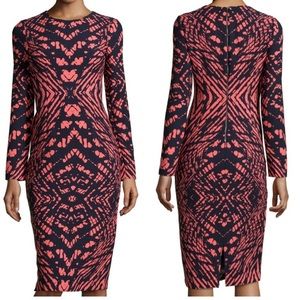 Maggy London tie-dye crepe midi dress, like new.